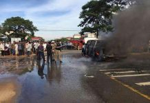 រថយន្ត Toyota Tundra ឆេះទាំព្រឹកខូចខាតទាំងស្រុង ក្នុងស្រុកអង្គស្នួល