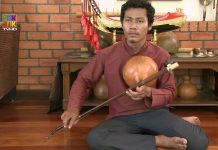 សាដៀវ ជាឧបករណ៍គ្រឿងកេះ ត្រែះ ឬដេញមួយប្រភេទរបស់ខ្មែរ មានខ្សែលួសស្ពាន់តែមួយ មានសំបក ឃ្លោកមូល ( ឃ្លោកសាដៀវ ) មួយកំណាត់ទ្រភ្ជាប់ពីក្រោមដង មានប៉ោលសម្រាប់រឹតឬបន្ធូរខ្សែ, ប្រើជាគ្រឿងដេញ មានសូរសព្ទមូលរងំ